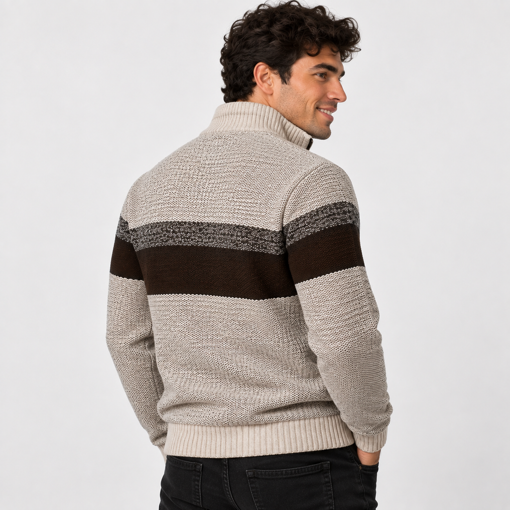 Men’s Stand Collar Pullover Sweater Warm Outerwear