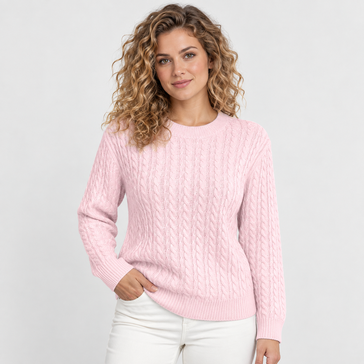 Women’s Rib Knit Crew Neck Sweater Loose Fit Pullover