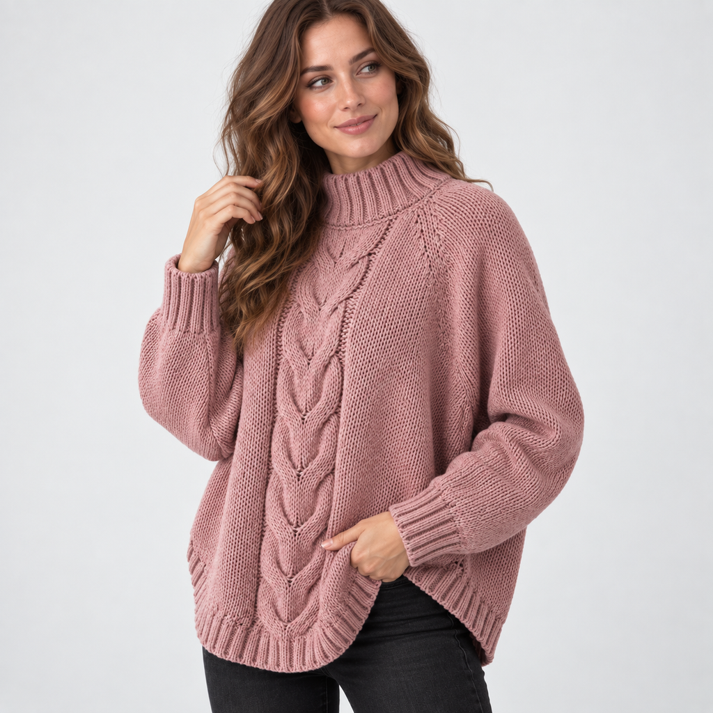 Women’s Vintage Style Sweater Flared Hem Casual Top