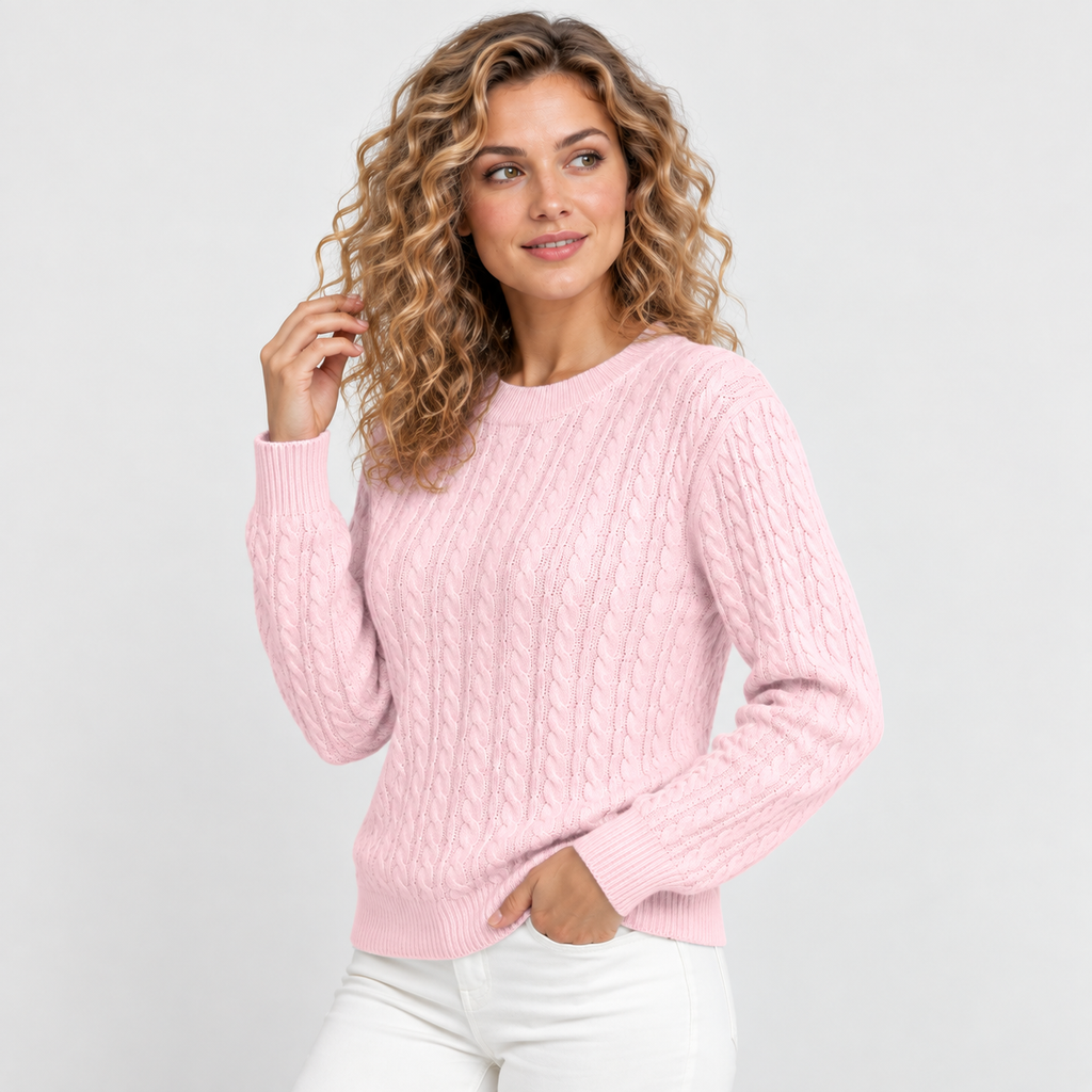 Women’s Rib Knit Crew Neck Sweater Loose Fit Pullover