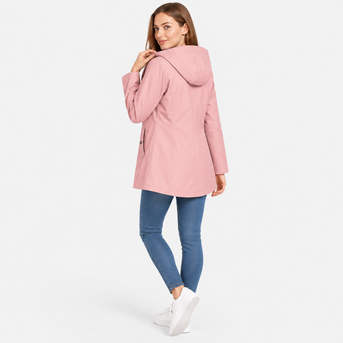 Women’s Lightweight Hooded Jacket Striped Lining Outerwear