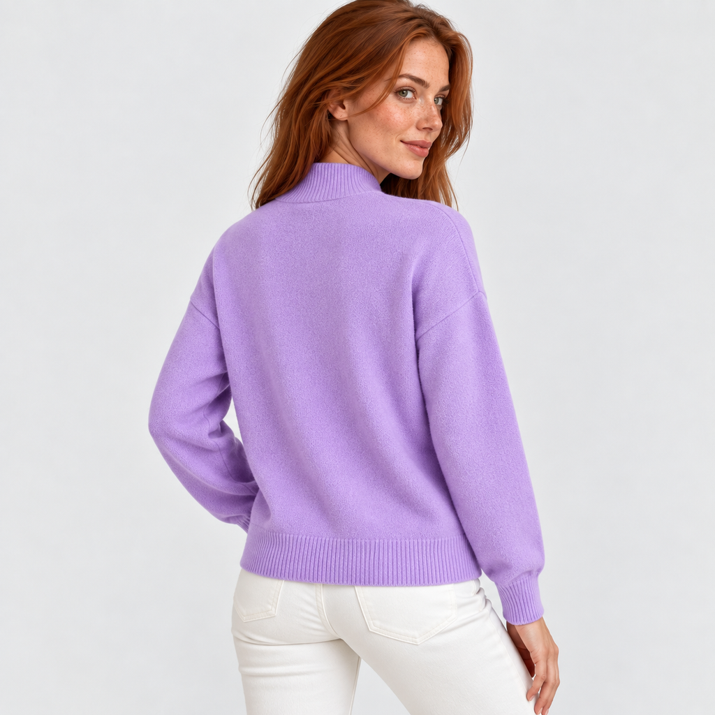 Women’s Minimalist Mock Neck Sweater Fall Winter Wear