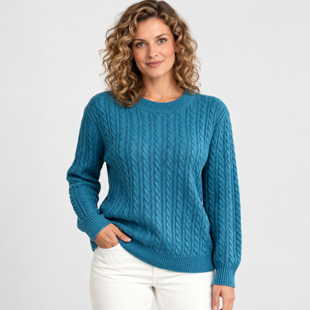 Women’s Rib Knit Crew Neck Sweater Loose Fit Pullover