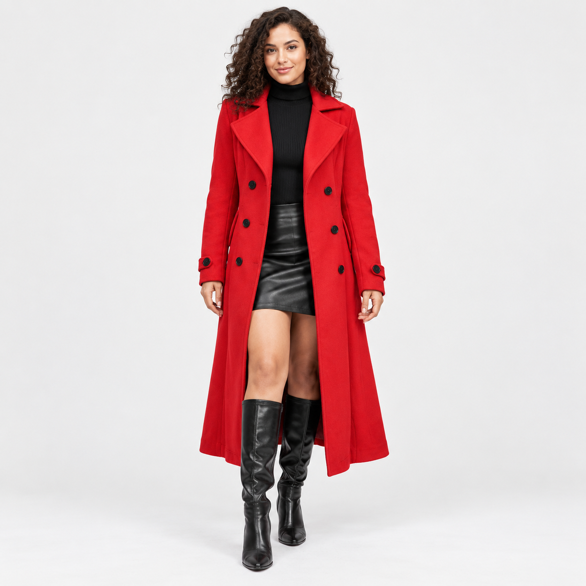Women’s Elegant Winter Coat Vintage Long Sleeve Jacket