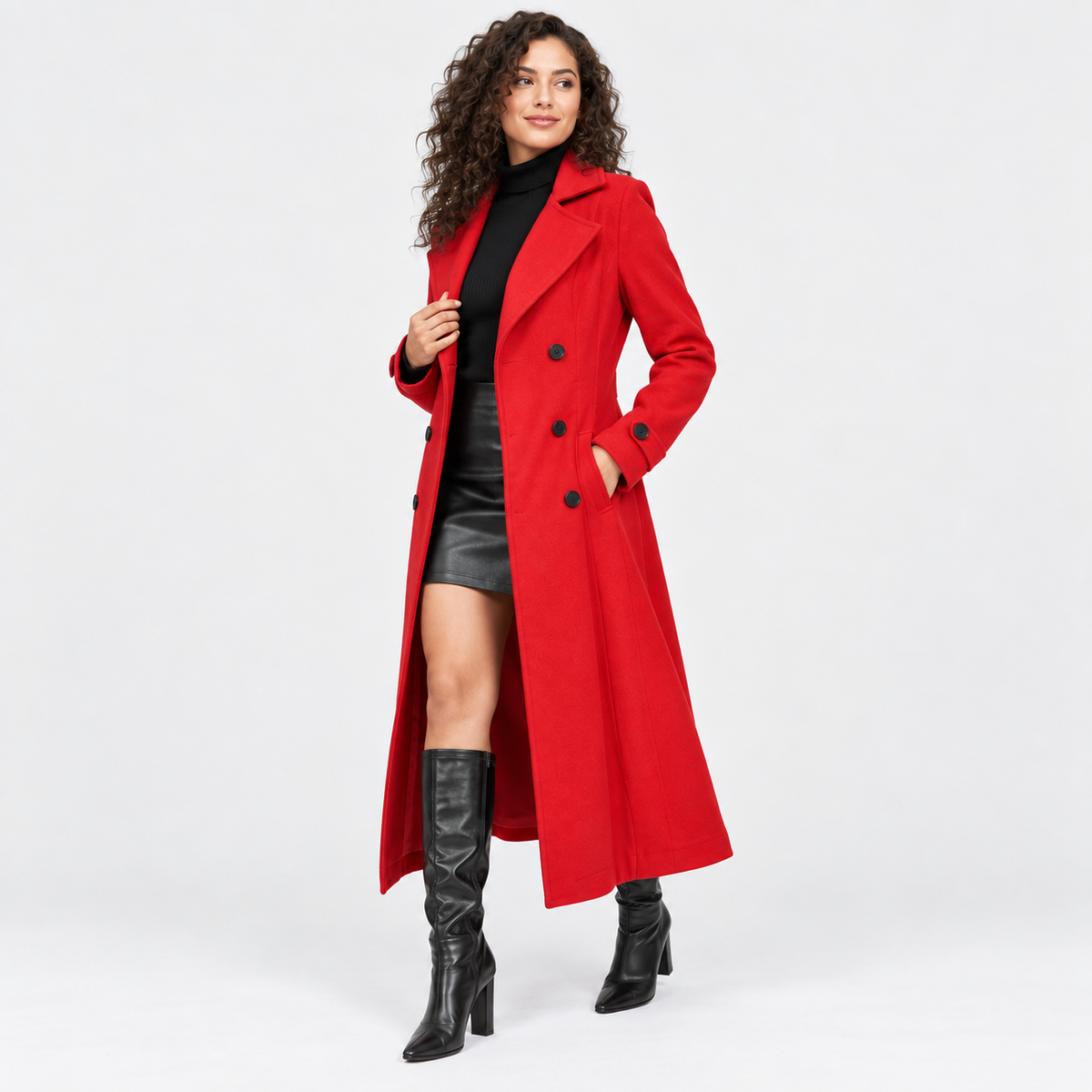 Women’s Elegant Winter Coat Vintage Long Sleeve Jacket