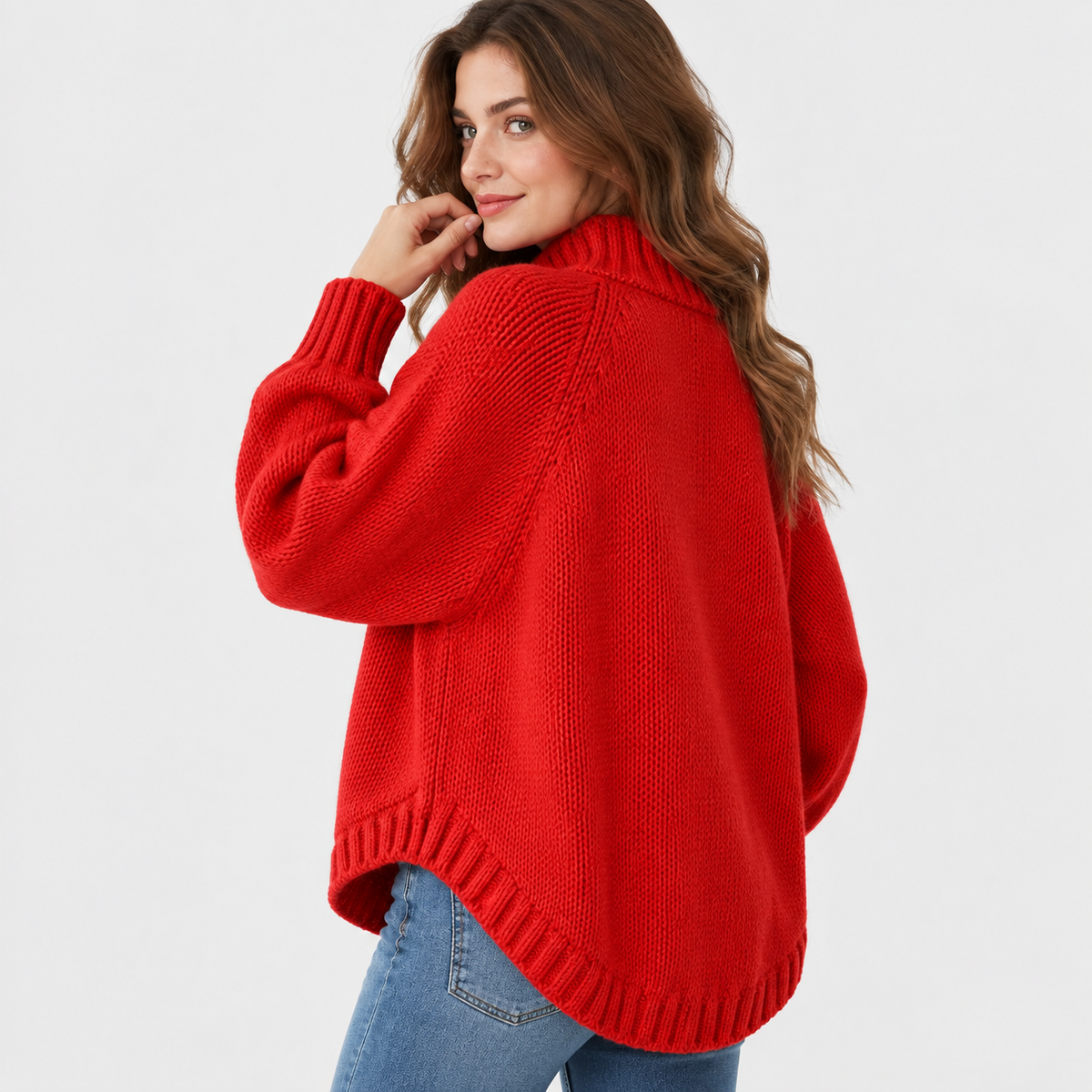 Women’s Vintage Style Sweater Flared Hem Casual Top