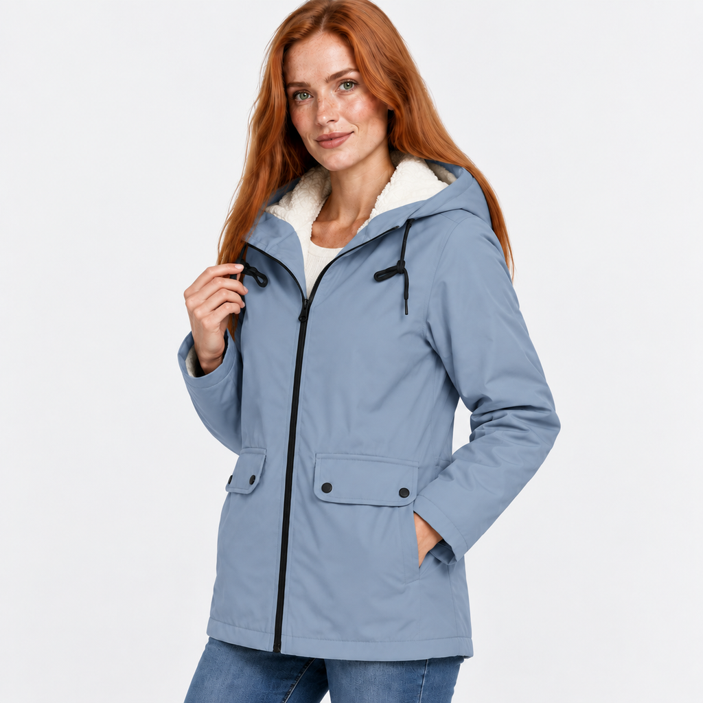 Women’s Warm Hooded Coat Plush Lined Casual Jacket