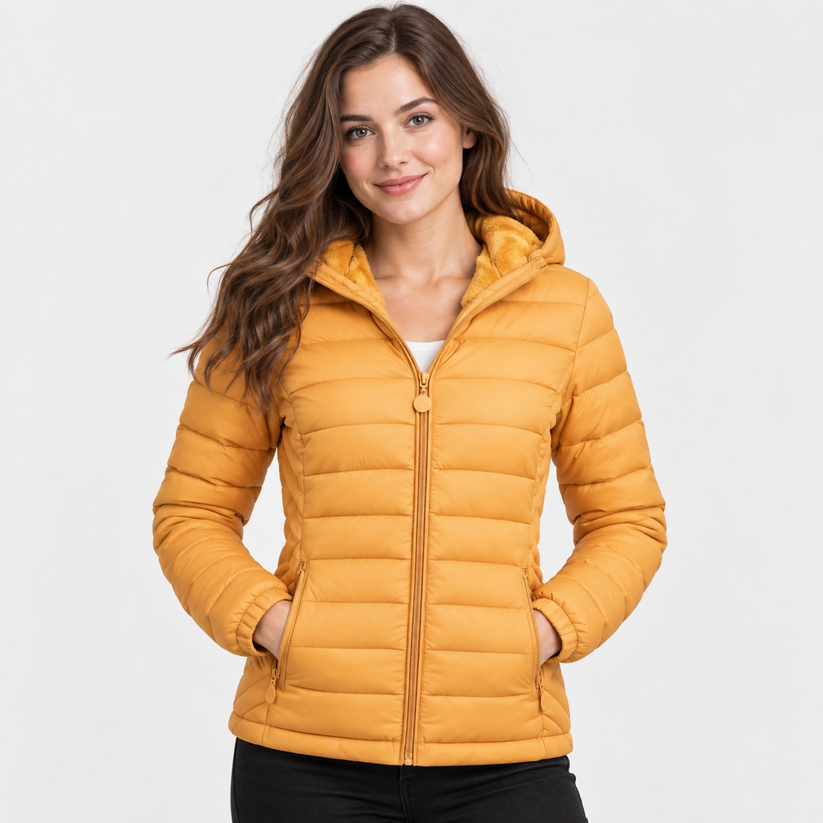 Women’s Lightweight Hooded Puffer Jacket Casual Winter Coat