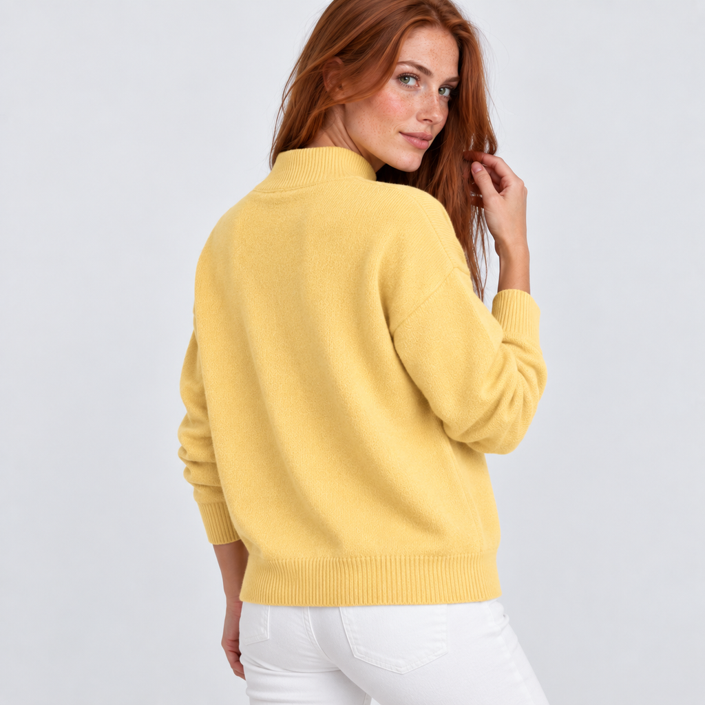 Women’s Minimalist Mock Neck Sweater Fall Winter Wear